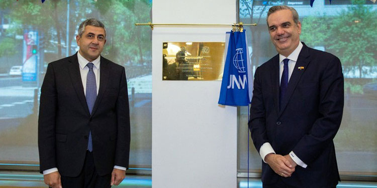 Zurab Pololikashvili y Luis Abinader, en la sede de la Organización Mundial del Turismo./ Fotos: OMT