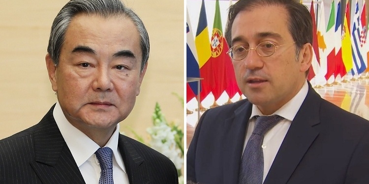 Albares defiende ante su homólogo chino un “diálogo abierto y honesto” sobre DDHH