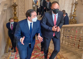 Los ministros de Exteriores de España y Eslovenia, ayer en Madrid./ Foto: MAEC