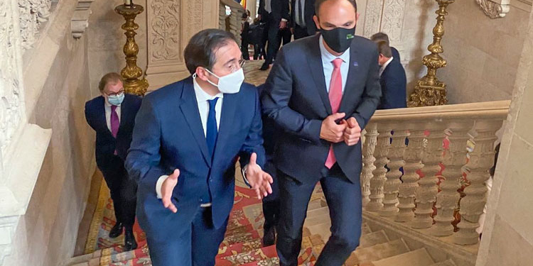 Los ministros de Exteriores de España y Eslovenia, ayer en Madrid./ Foto: MAEC