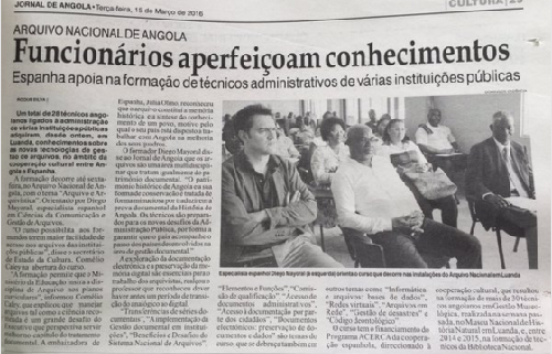 La Cooperación Española forma a técnicos angoleños en la gestión de archivos