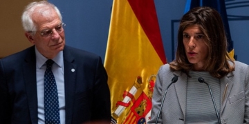 Borrell durante la toma de posesión de Moreno./ Foto: MAEC