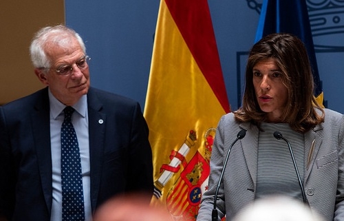 Borrell durante la toma de posesión de Moreno./ Foto: MAEC