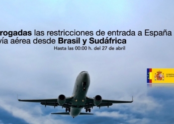 El Gobierno prorroga por quinta vez las restricciones de viaje desde Brasil y Sudáfrica