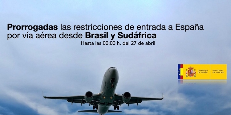 El Gobierno prorroga por quinta vez las restricciones de viaje desde Brasil y Sudáfrica