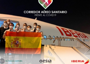 El corredor aéreo sanitario de Iberia ha traído casi 37 millones de mascarillas a España