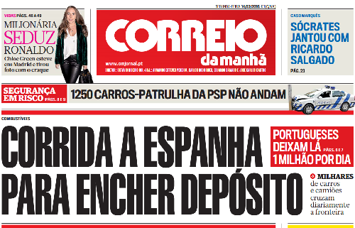 Los portugueses gastan un millón de euros al día en las gasolineras españolas