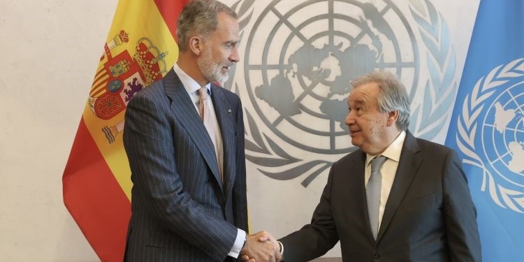 El Rey almuerza en Nueva York con el secretario general de la ONU, António Guterres