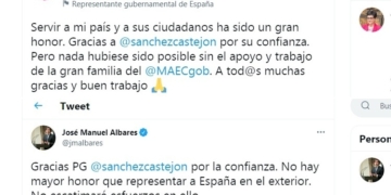 González Laya y Albares dan la gracias públicamente a Sánchez por Twitter