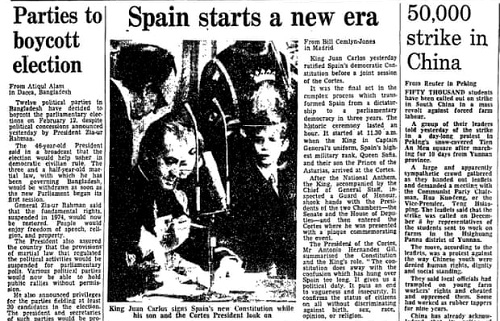 Así informó la prensa internacional sobre el referéndum de la Constitución de 1978