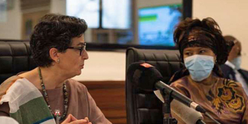 González Laya y su homóloga senegalesa, Aissata Tall Sall.