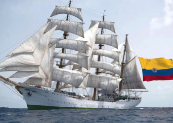 El Buque Escuela de la Armada de Colombia ‘Gloria’ arriba en Barcelona