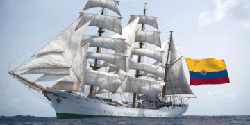 El Buque Escuela de la Armada de Colombia ‘Gloria’ arriba en Barcelona