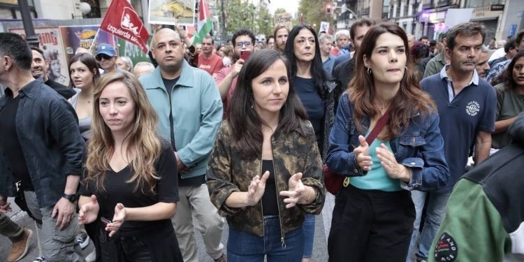 Líderes de Podemos y Más País participan en una manifestación en Madrid “contra el genocidio de Israel”