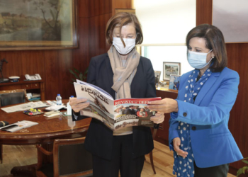 Florence Parly y Margarita Robles, ayer en Madrid./ Foto: MInisterio de Defensa