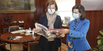 Florence Parly y Margarita Robles, ayer en Madrid./ Foto: MInisterio de Defensa