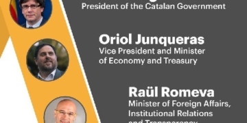 Junqueras y Romeva se presentan en Bruselas como “ministros” de Cataluña