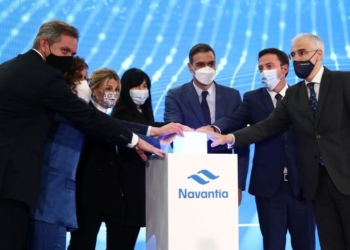 Sánchez preside en Ferrol el inicio de la construcción de la fragata F-110 de Navantia