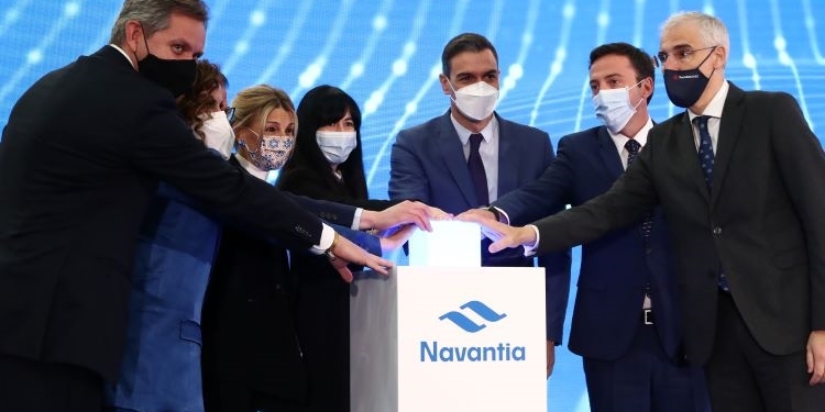Sánchez preside en Ferrol el inicio de la construcción de la fragata F-110 de Navantia