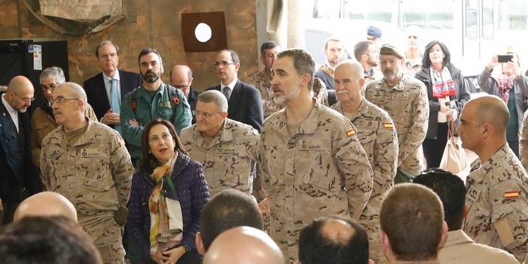 El Rey celebra su 51 cumpleaños con el contingente español en Irak