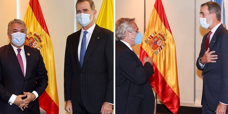 El Rey se reunió con los presidentes de Colombia y Argentina en Bolivia