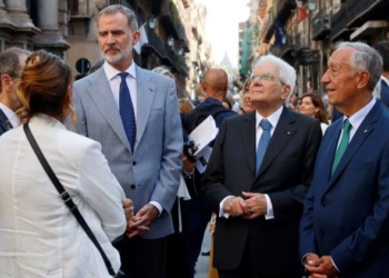 El Rey recorre Palermo junto a Mattarella y Rebelo de Sousa en la víspera de la Cumbre COTEC