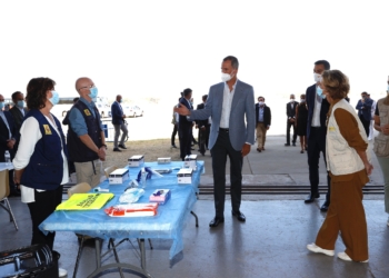 El Rey, durante su visita a las instalaciones de Torrejón, Foto: Casa Real