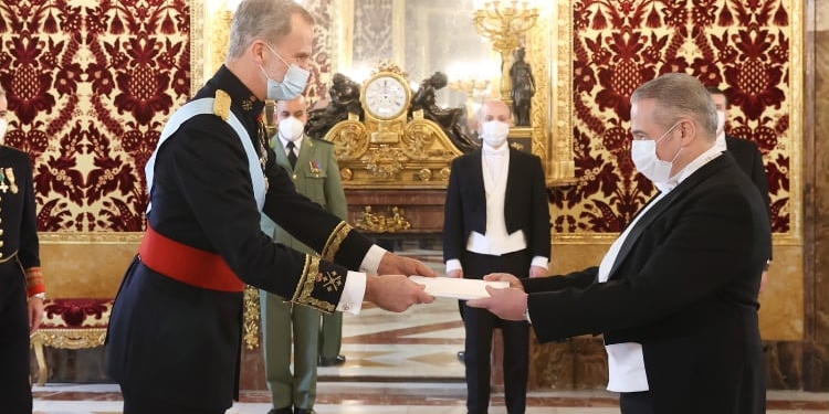 El embajador Saïd Moussi presentó Cartas Credenciales al Rey Felipe VI el pasado 13 de enero./ Foto: Casa de SM el Rey