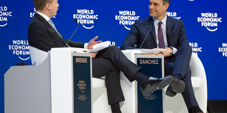 Pedro Sánchez, ayer en Davos./ Foto: Pool Moncloa/Borja Puig de la Bellacasa