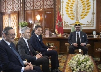 Sánchez durante su visita a Mohamed VI en noviembre de 2018