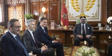 Sánchez durante su visita a Mohamed VI en noviembre de 2018