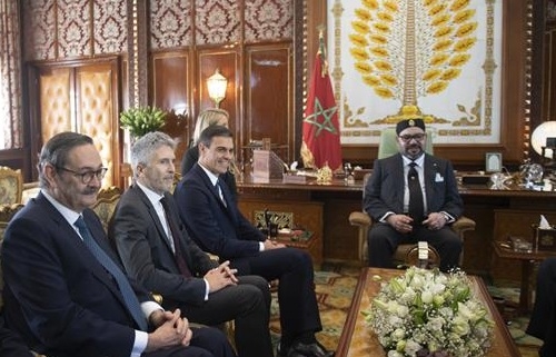 Sánchez durante su visita a Mohamed VI en noviembre de 2018