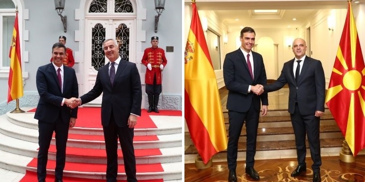 Sánchez traslada el apoyo de España a la adhesión de Montenegro y Macedonia del Norte a la UE