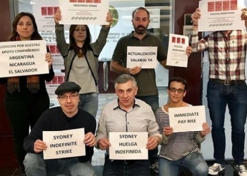 Los ocho trabajadores del Consulado de Sídney llegan a las tres semanas de huelga
