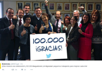 Exteriores alcanza los 100.000 seguidores en Twitter en cuatro años