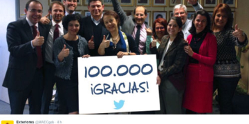 Exteriores alcanza los 100.000 seguidores en Twitter en cuatro años