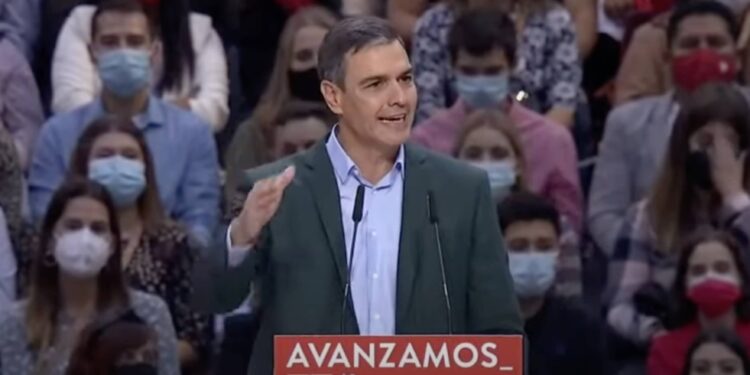 Pedro Sánchez, during the PSOE Congress held this weekend in Valencia / Image: YouTube