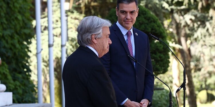 Guterres defends, together with Sánchez, a “political solution” in Catalonia based on “dialogue”