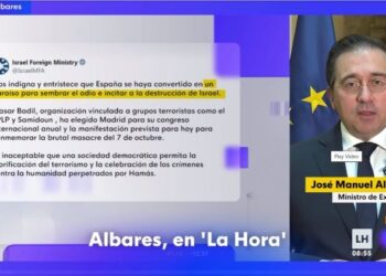 Albares responds that it is “out of place” to accuse Spain of “inciting the destruction of Israel”
