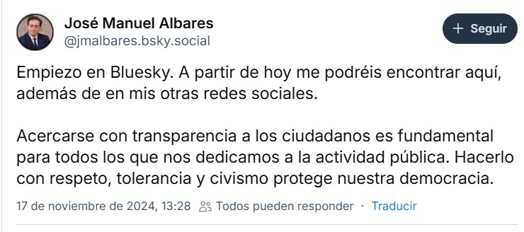 Albares abre una cuenta en Bluesky pero seguirá en X pese a las crecientes deserciones en la plataforma de Musk