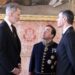 The decorations on Albares’ uniform during the reception of the Diplomatic Corps