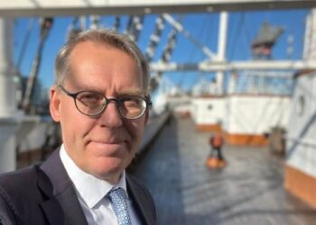 Finland’s new ambassador, Jari Luoto, presents the Copies of his Letters of Credence