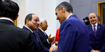 Sánchez participates in the EU-Egypt Summit in Brussels, which discusses the Gaza agreement