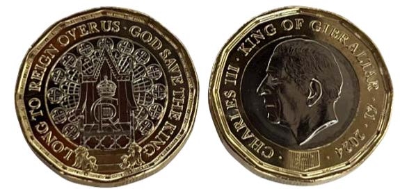El Gobierno de Picardo emite la nueva moneda de una libra con la efigie de Carlos III como “Rey de Gibraltar”