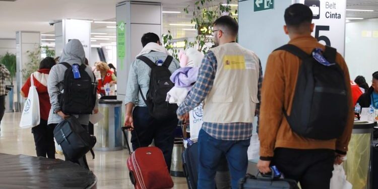 245 Nicaraguan refugees arrive at Barajas Airport under the Spanish Resettlement Program