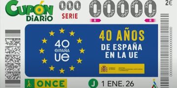 ONCE presents commemorative lottery ticket for Spain’s 40th anniversary in the EU at them Foreign Ministry