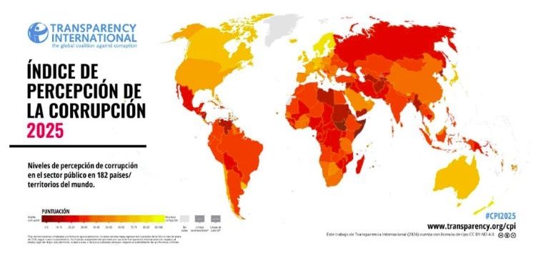 España empeora en tres puestos su posición en el ranking mundial de percepción de la corrupción