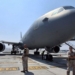 Avión del Ejército del Aire en la Base Aérea de Torrejón con personal militar