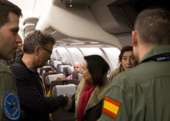 Evacuación de españoles desde Oriente Medio en un avión militar