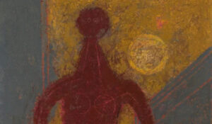 Obra de arte abstracto en la exposición Rebeldías vanguardistas